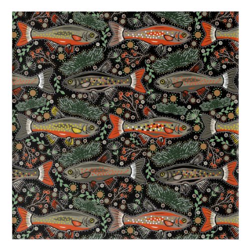 Freshwater Fish Stylish Design Trout Fishing Acrylic Print
