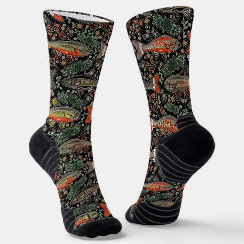 Freshwater Fish Stylish Design Trout Fishing Socks