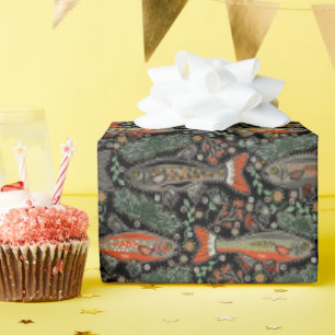 Freshwater Fish Stylish Design Trout Small Fishing Wrapping Paper