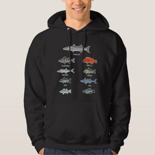 Freshwater Fish Types Fishing Species Fisherman Hoodie