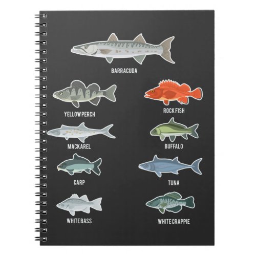 Freshwater Fish Types Fishing Species Fisherman Notebook