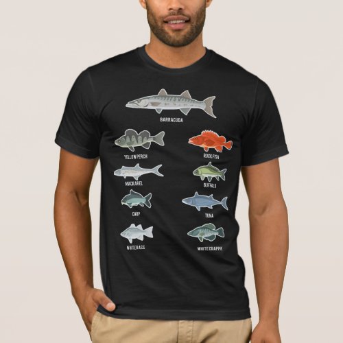 Freshwater Fish Types Fishing Species Fisherman T_Shirt