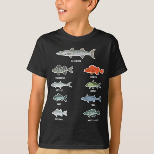 Freshwater Fish Types Fishing Species Fisherman T_Shirt