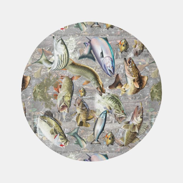 Freshwater Sport Fishing Trophies Outdoor Rug (Front)