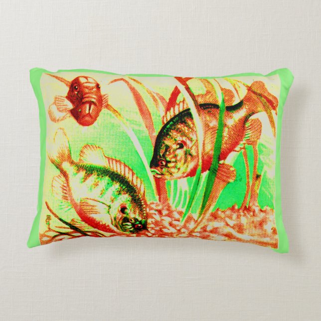 freshwater sunfish print accent pillow (Back)