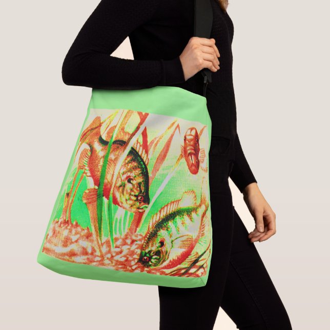 freshwater sunfish print crossbody bag (Close Up)