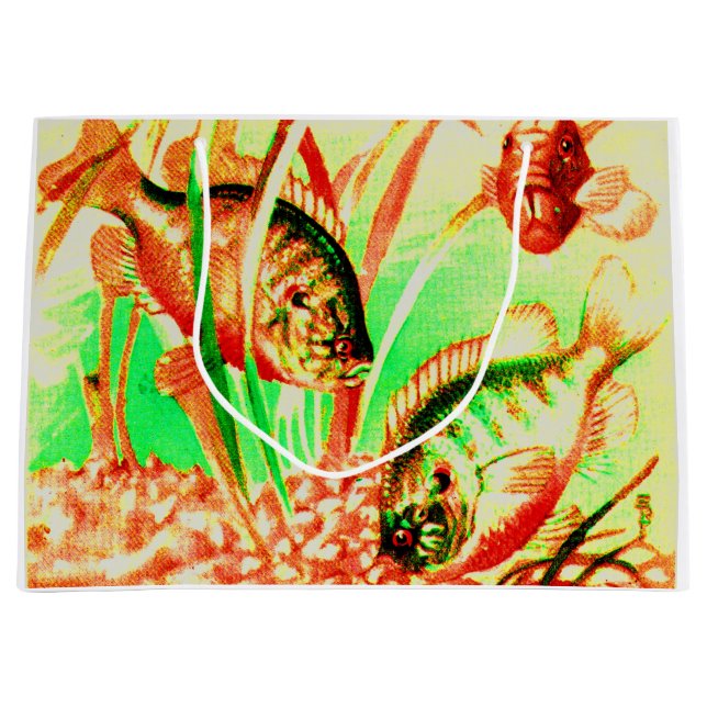 freshwater sunfish print large gift bag (Front)