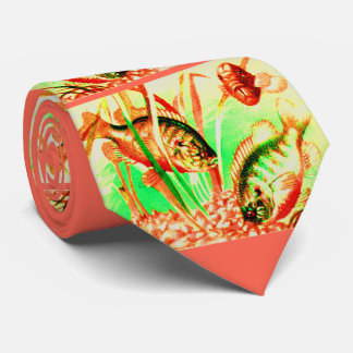 freshwater sunfish print neck tie