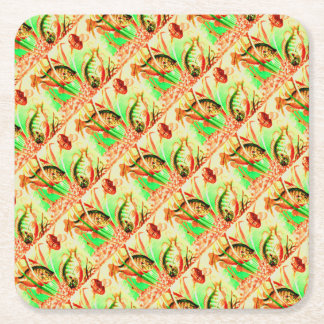 freshwater sunfish print square paper coaster