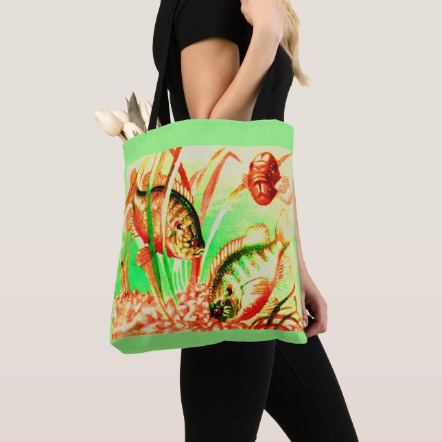freshwater sunfish print tote bag (Close Up)