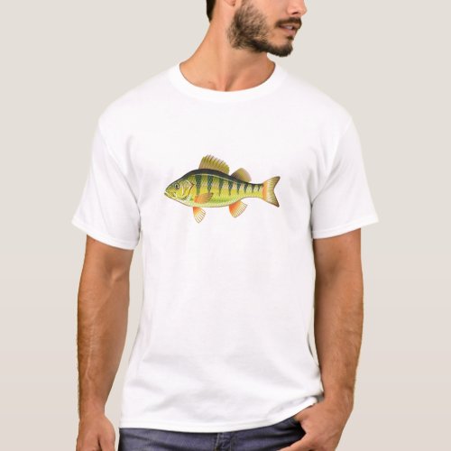 Freshwater Yellow Perch Vector Art graphic design T_Shirt