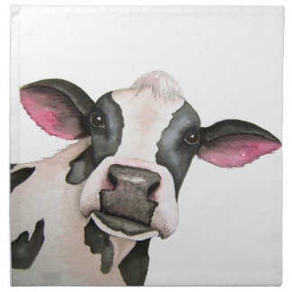 Fresian Cow by Maria Moss Napkin
