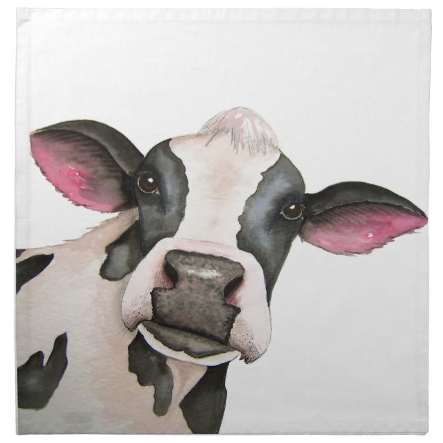 Fresian Cow by Maria Moss Napkin (Front)