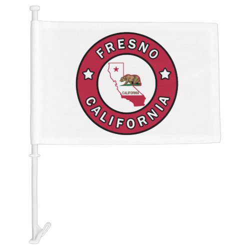 Fresno California Car Flag