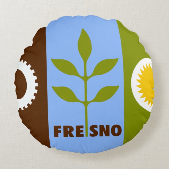 Fresno (California) City flag  Round Pillow (Front)