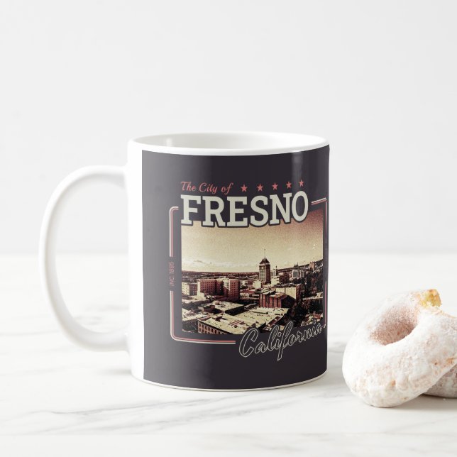 FRESNO CALIFORNIA - CITY OF FRESNO CA COFFEE MUG (With Donut)