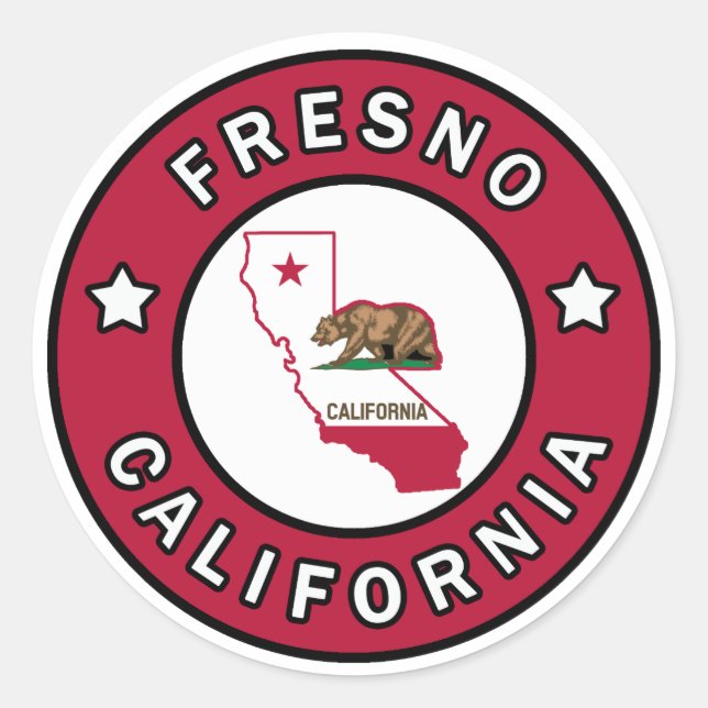 Fresno California Classic Round Sticker (Front)