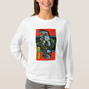 Fresno, California - Large Letter Scenes T-Shirt