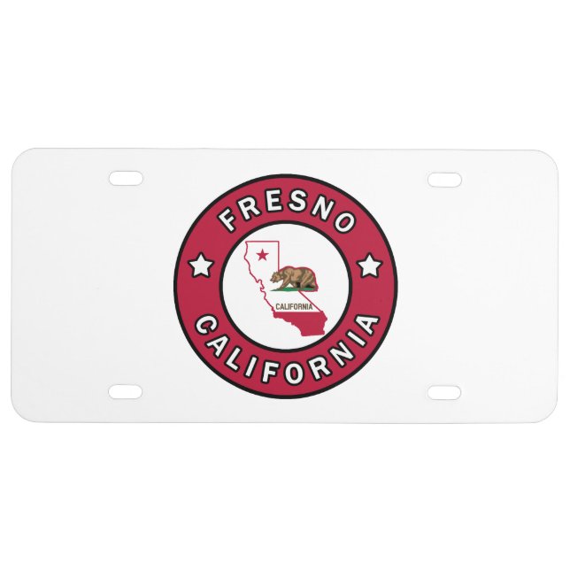 Fresno California License Plate (Front)