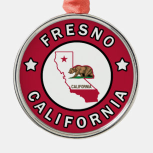 Fresno California Metal Ornament