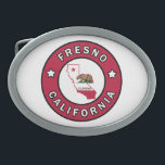 Fresno California Oval Belt Buckle<br><div class="desc">Fresno California</div>