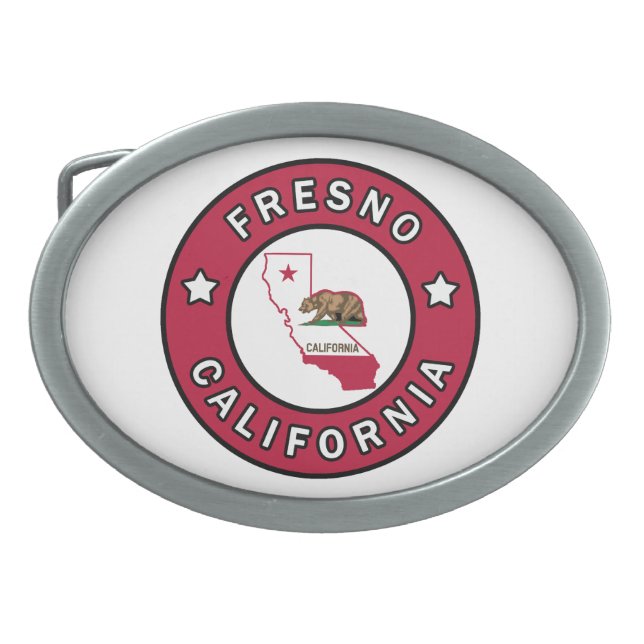 Fresno California Oval Belt Buckle (Front)
