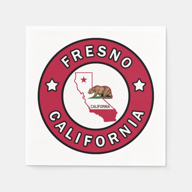 Fresno California Paper Napkins (Front)