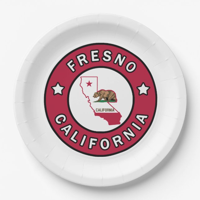 Fresno California Paper Plates (Front)