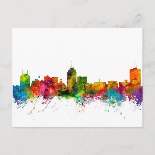 Fresno California Skyline Postcard (Front)