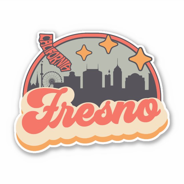 Fresno, California Sticker (Front)