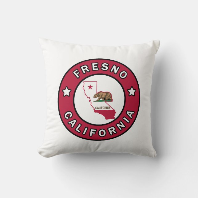 Fresno California Throw Pillow (Front)