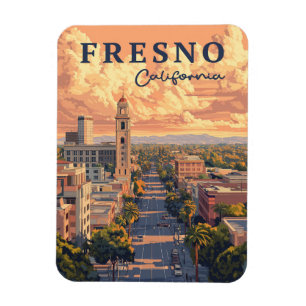 Fresno California Urban Landscape Magnet