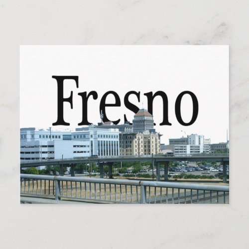 Fresno California with Fresno in the Sky Postcard