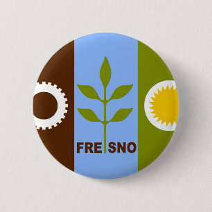 fresno city flag california republic united states button