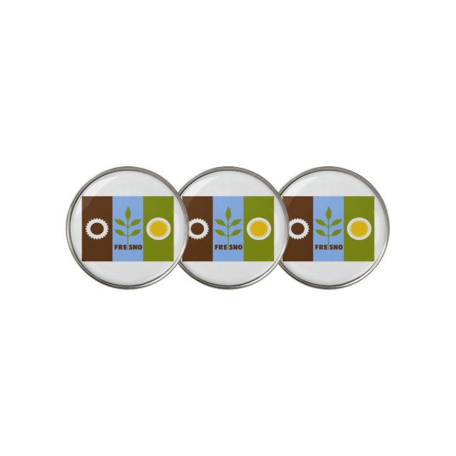 Fresno city flag golf ball marker (3 Up)