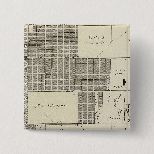Fresno County, California 18 Button (Front)