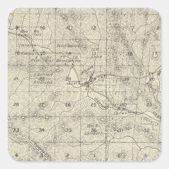 Fresno County, California 19 Square Sticker (Front)