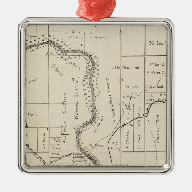 Fresno County, California 2 Metal Ornament (Front)