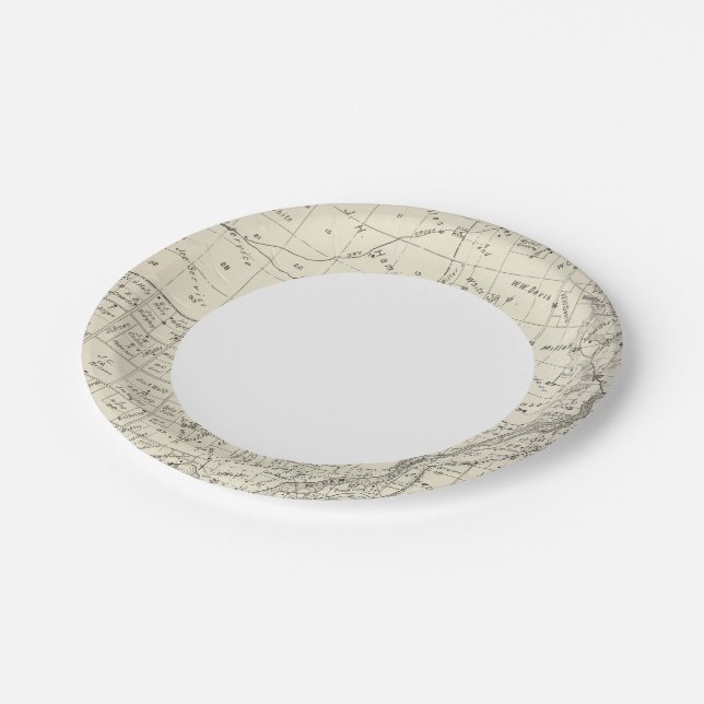 Fresno County, California 3 Paper Plates (Angled)