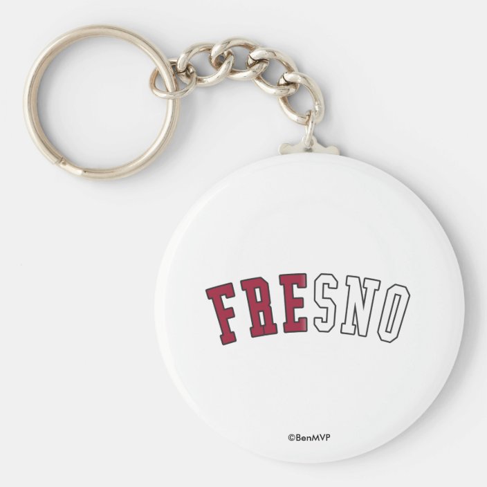 Fresno in California State Flag Colors Key Chain
