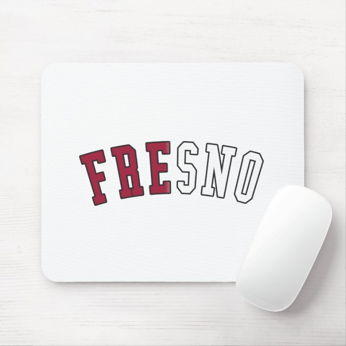 Fresno in California State Flag Colors Mouse Pad