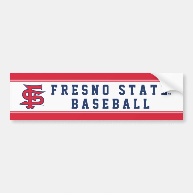 Fresno State Baseball Bumper Sticker (Front)