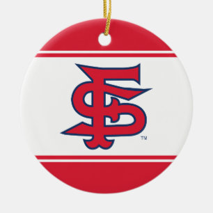 Fresno State Baseball Ceramic Ornament
