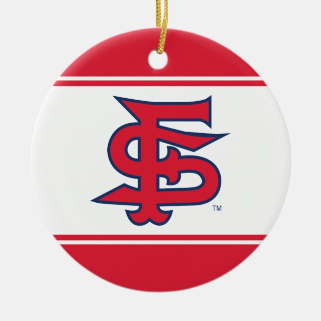 Fresno State Baseball Ceramic Ornament (Front)