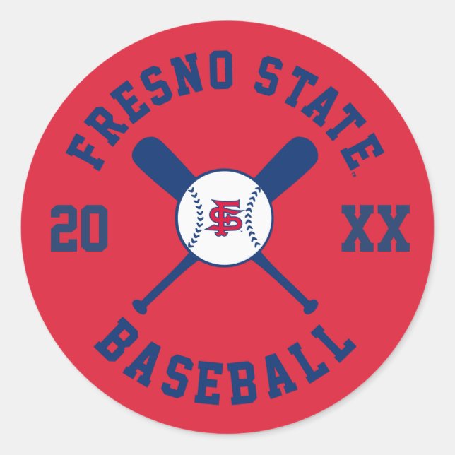 Fresno State Baseball Classic Round Sticker (Front)