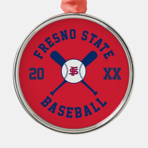 Fresno State Baseball Metal Ornament