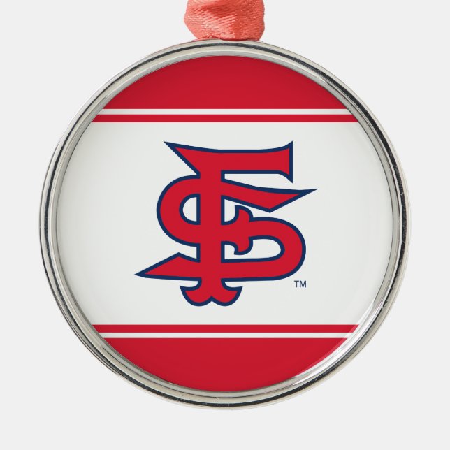 Fresno State Baseball Metal Ornament (Front)