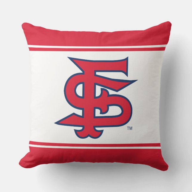 Fresno State Baseball Throw Pillow (Front)