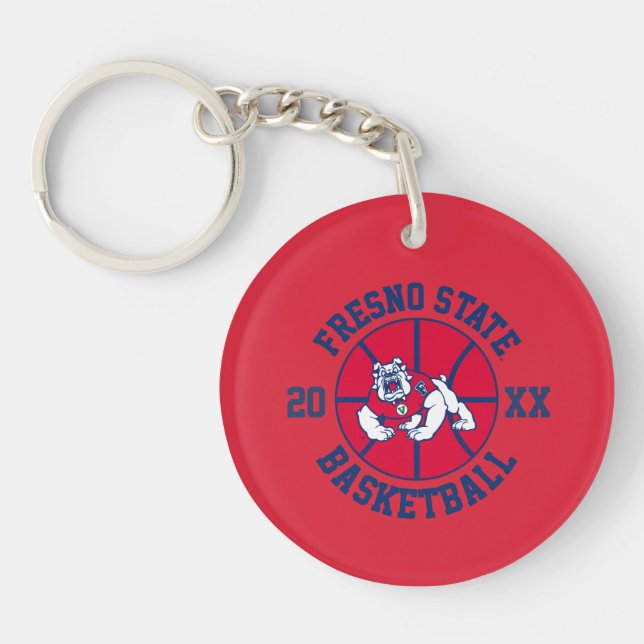 Fresno State Basketball Keychain (Front)