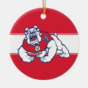 Fresno State Bulldog Ceramic Ornament